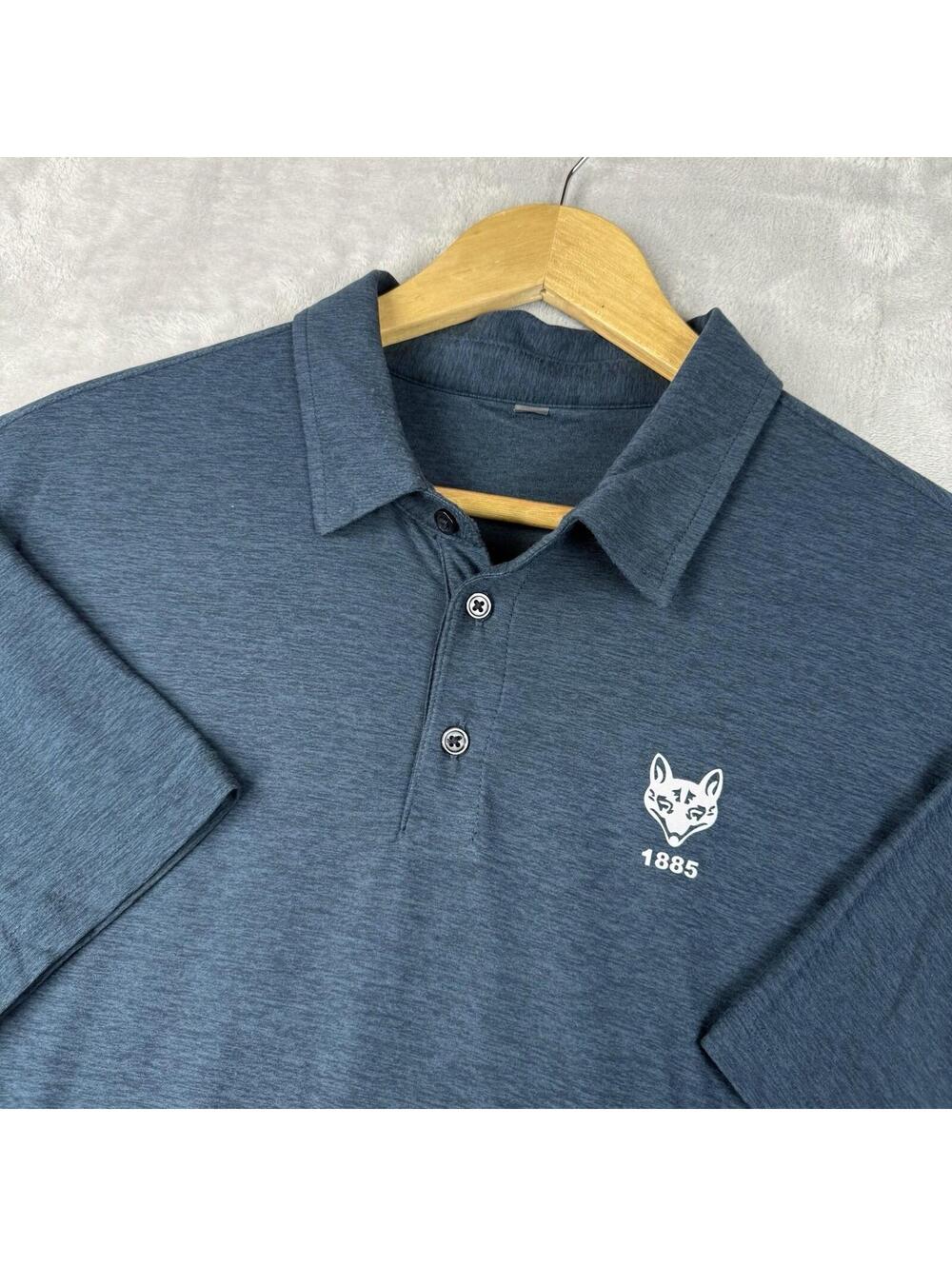 Vuori Polo Shirt Blue Performance Stretch Athletic Casual Fox 1885 Golf Men’s L